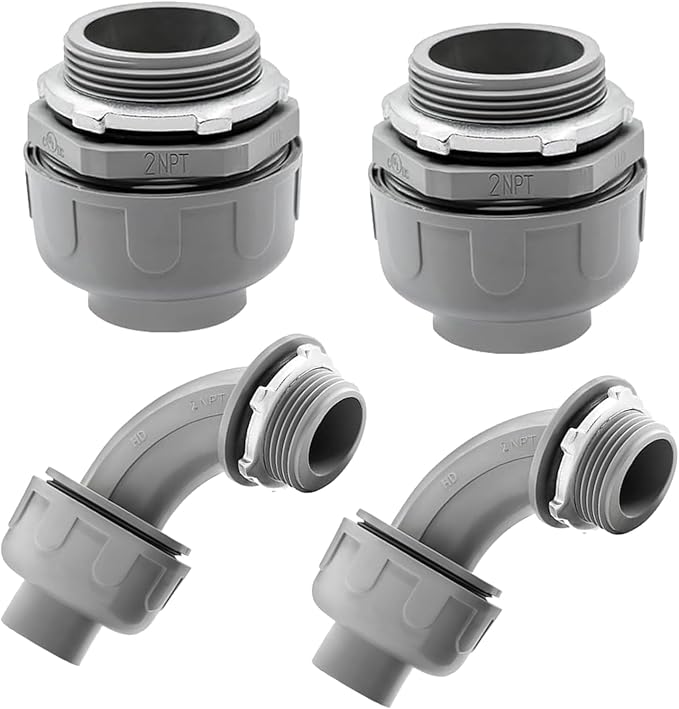 4 Pack 2 Inch Liquid Tight Connectors by Feotech