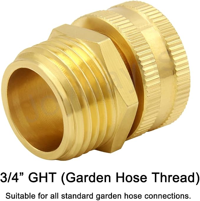 Joywayus 2PCS Brass Swivel Pipe Fitting 3/4" GHT Female x 3/4" GHT Male | - Image 4