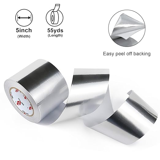 BOMEI PACK Aluminum Foil Tape, Heavy Duty Metal Duct Tape, High Temperature - Image 3