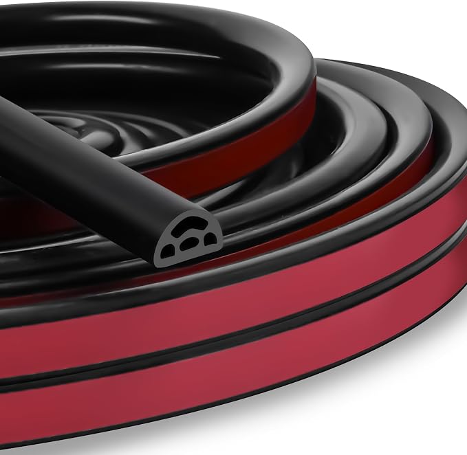 20Ft EPDM Rubber Weather Stripping Door Seal, Self-Adhesive Rubber Window Seal by CloudBuyer