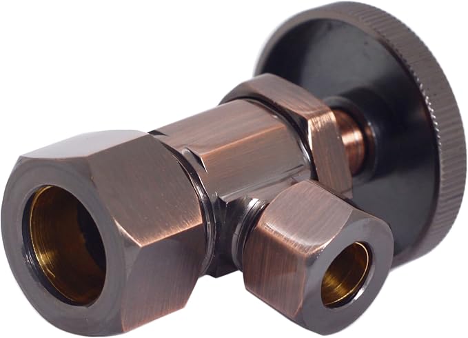Westbrass A105-11 Round Handle Angle Stop Shut Off Valve, 1/2" Copper Pipe Inlet - Image 2