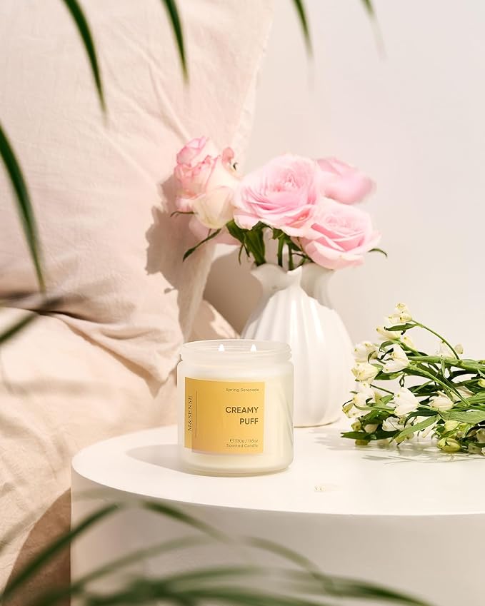 M&SENSE Sandalwood Gardenia Large Soy Candles, 11.6oz Natural Non Toxic | - Image 6