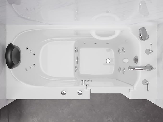 ANZZI Walk In Tub, 26 X 53 In, Right Drain, 15 Whirlpool Jets, Inline | Slip - Image 3