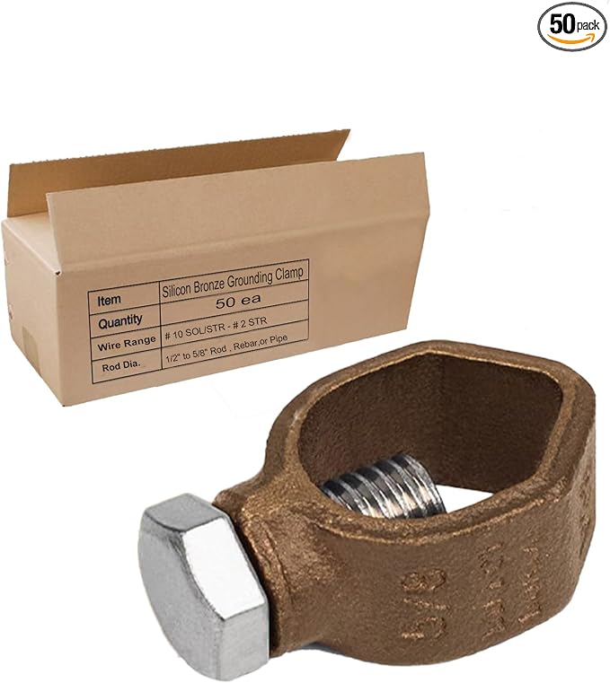 50PCS Silicon Bronze Ground Rod Clamp, UL & CSA listed by GOUNENGNAIL