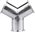 DERNORD Tri Clamp Wye Clamp End True Y Type Cross Tee Tube Stainless Steel 304 by DERNORD
