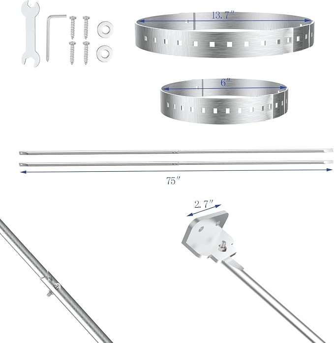 Diameter Stove Pipe Stainless Steel Roof Bracket Support Kit Adjustable - Image 3
