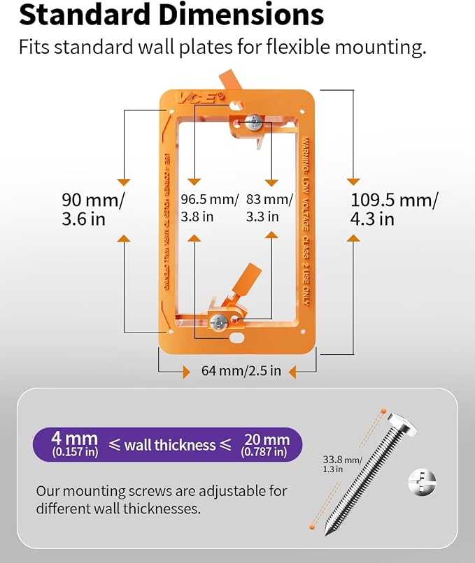 VCELINK Low Voltage Mounting Bracket, Flush Low Voltage Box - Image 7