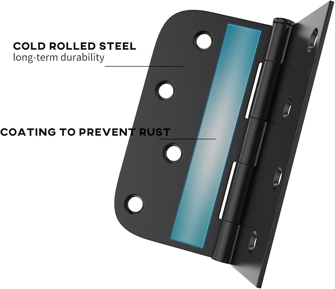18 Pack goldenwarm 4in Black Door Hinges Interior Door Hinges Black Matte 4 x 4 - Image 3