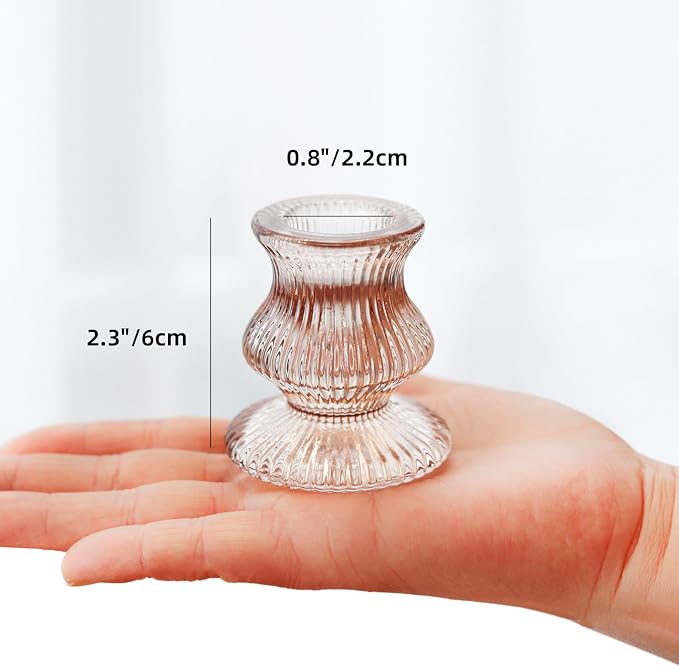 WDHODEC Glass Candlestick Holders 12PCS Taper Candle Holders - Image 6