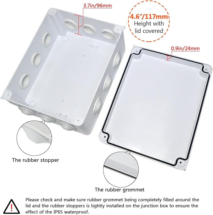 Junction Box, ABS Plastic IP65 Waterproof and Dustproof, Universal Electrical - Image 4