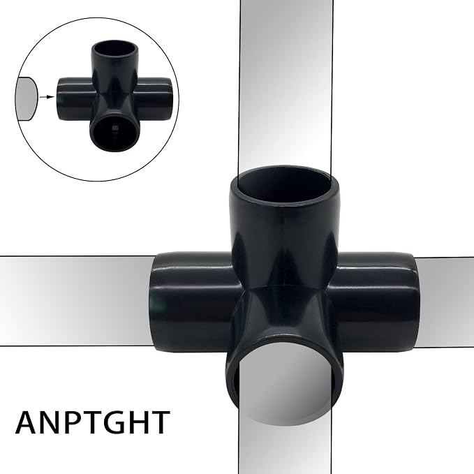 3/4" Tee PVC Fitting 4 Way Elbow Connector, Furniture Grade 90 Degree Elbow - Image 5