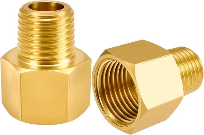 SDTC Tech Brass Pipe Fitting 1/4 NPT Thread Male to 3/8 NPT Thread Female | by SDTCTech