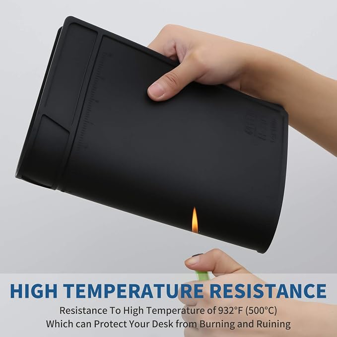 HTM-201 Black Silicone Repair Mat Heat Resistant Electronic Repair Mat - Image 7