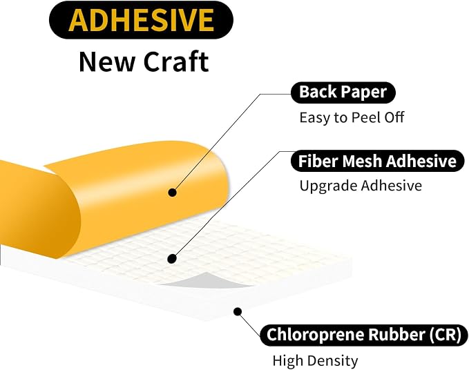 Weather Stripping, High Density CR, Strong Adhesive, 1 in x 1/8 in x 33Ft | - Image 4