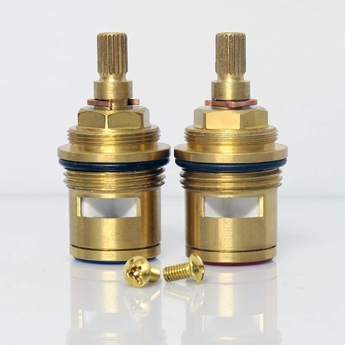 Brass Ceramic Disc Cartridge, Inner Faucet Valve, Quarter Turn, 12MM Spline - Image 2