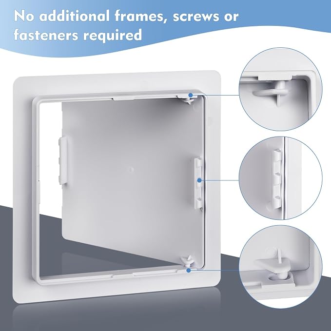 8"x8" Plastic Access Panel, Drywall Ceiling Access Door White - Image 5