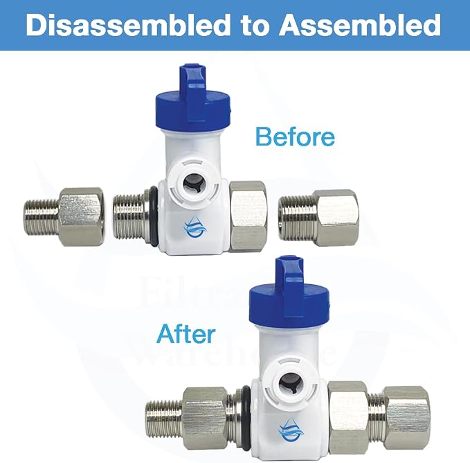 1/4” to 3/8” Male and Female Angle Stop, FULL THREAD Compression Adapters - Image 4
