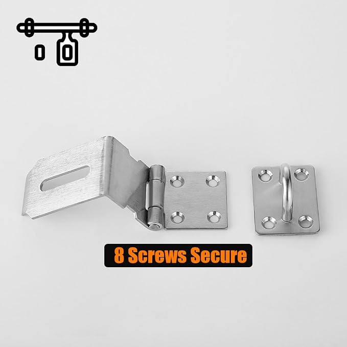 JQK Door Hasp Latch 90 Degree, Stainless Steel Safety Angle Locking Latch - Image 5