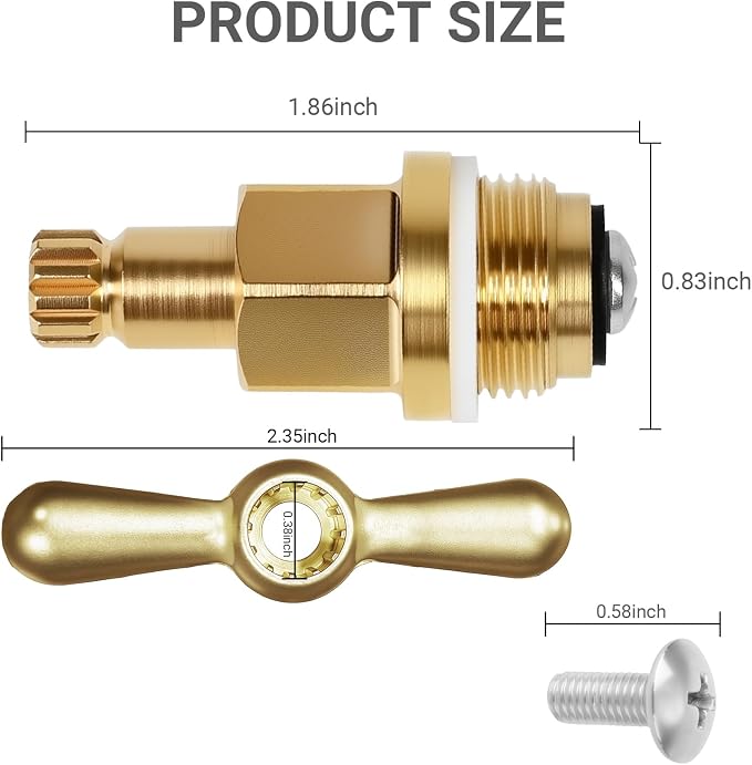 Brass Globe Valve Faucet Stem and Bonnet Replacement Kit PP806-15 - Image 2