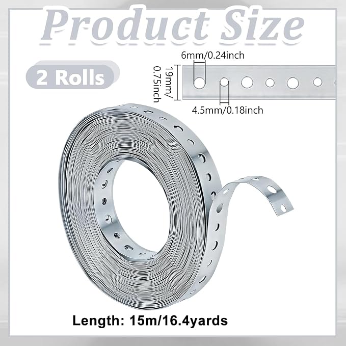 UNICRAFTALE 2 Roll 30m Metal Pipe Strap Metal Strapping - Image 3