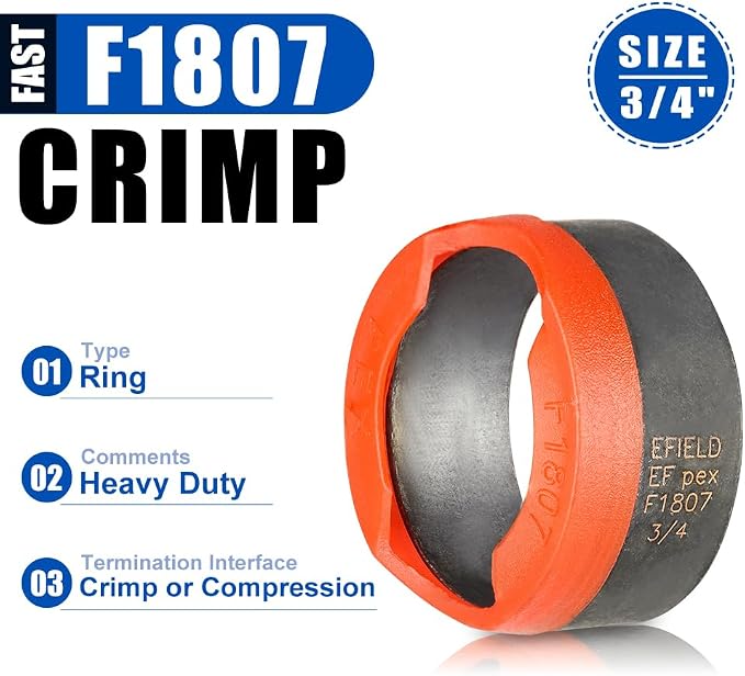 75 piece Pro EFIELD 3/4-inch Pex Copper Crimp Rings - Image 2