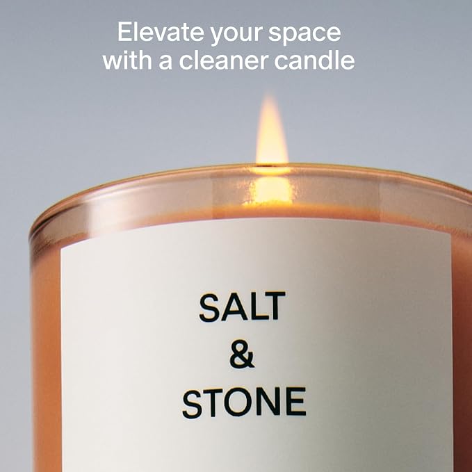 Salt & Stone Coconut & Soy Blend Scented Candle, Bergamot & Hinoki 8.5 oz | - Image 2