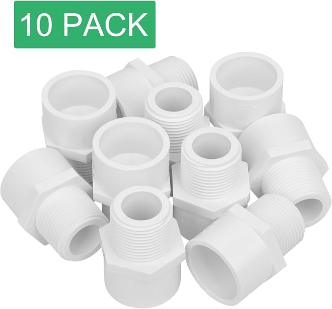 10Pack 1" PVC Male Adapter Pipe Fittings Furniture Grade SCH40 2-Way 1" PVC - Image 6