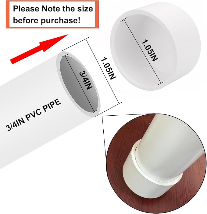 20 Pack PVC Pipe End Cap Fitting 3/4 Inch PVC Pipe End Cap Plug Adapter - Image 2