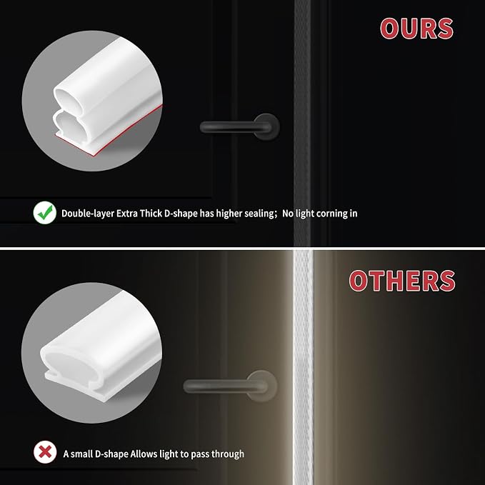 19.7 Feet Rubber Weather Stripping Door Seal Large Gap, Extra Thick - Image 4