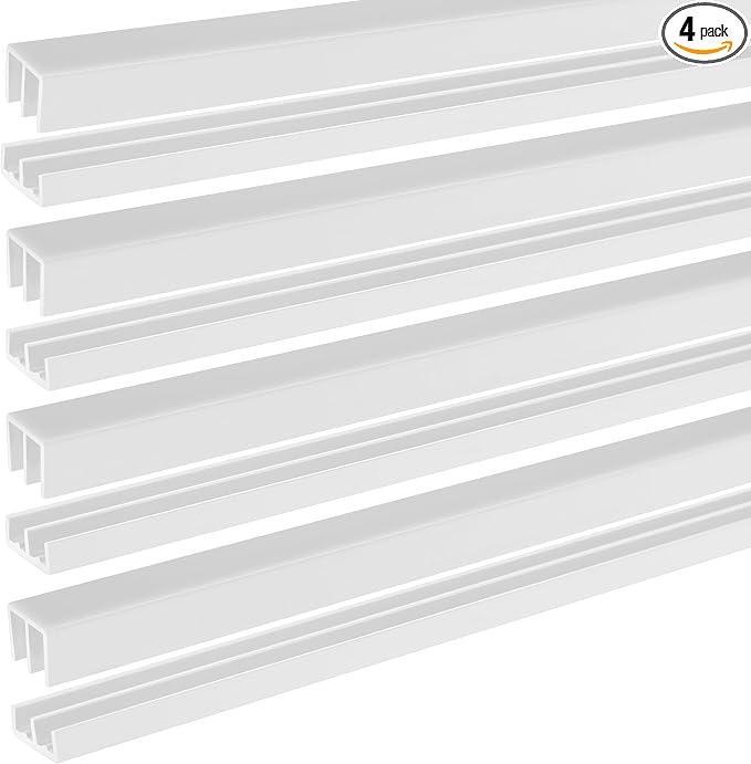 4 Sets 4 ft Long Plastic Sliding Cabinet Door Track Hardware Set by Landical