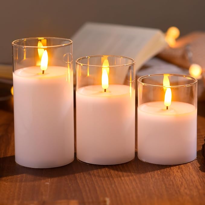 Tyawon Glass Battery Operated LED Flameless Candles - Image 4