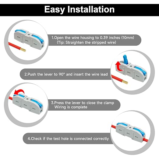 20Pcs Lever Wire Connectors, 1 Conductor | 1 Conductor Splicing Compact - Image 5