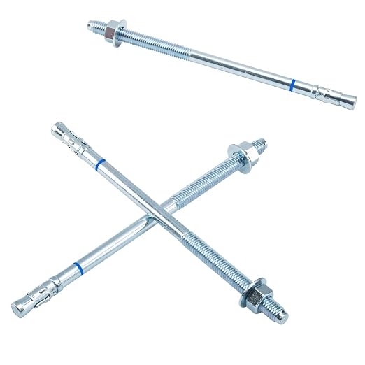 1/2" x 10" Concrete Anchor 1/2 inch Wedge Anchors Bolts Zinc Plated by HROMIGRY