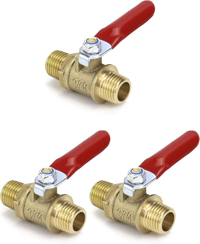 QWORK Ball Valve, 1/4" Male x Male NPT Thread Pipe Fitting Air Compressor Shut - Image 7
