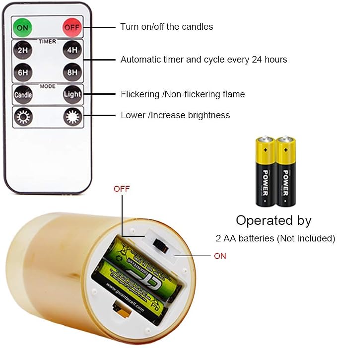 GenSwin Glass Flameless Led Candles Battery Operated - Image 7