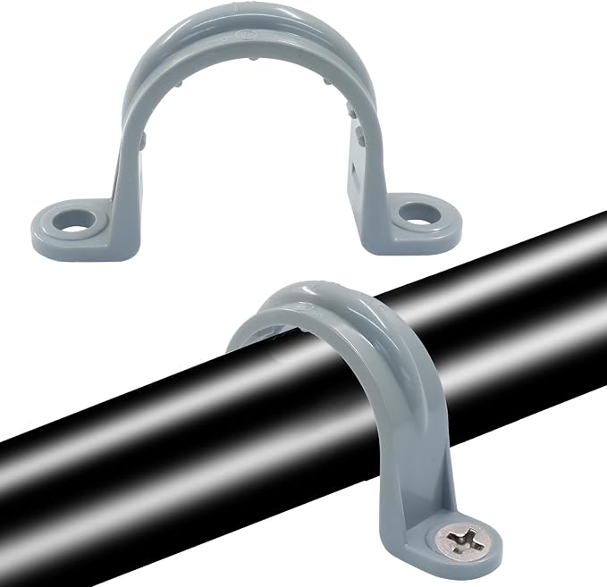 1 Inch PVC Pipe Strap, 20 Pack | 2-Hole, Plastic Conduit Clamp, Pipe Supports - Image 5