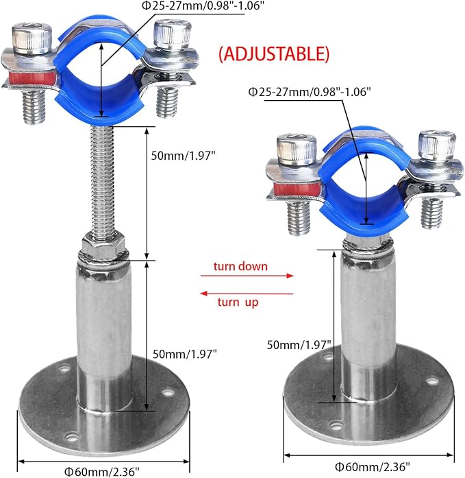 Wall Mount Ceiling Mount Pipe Supports, Adjustable Pipe Clamps、Hangers、 - Image 2