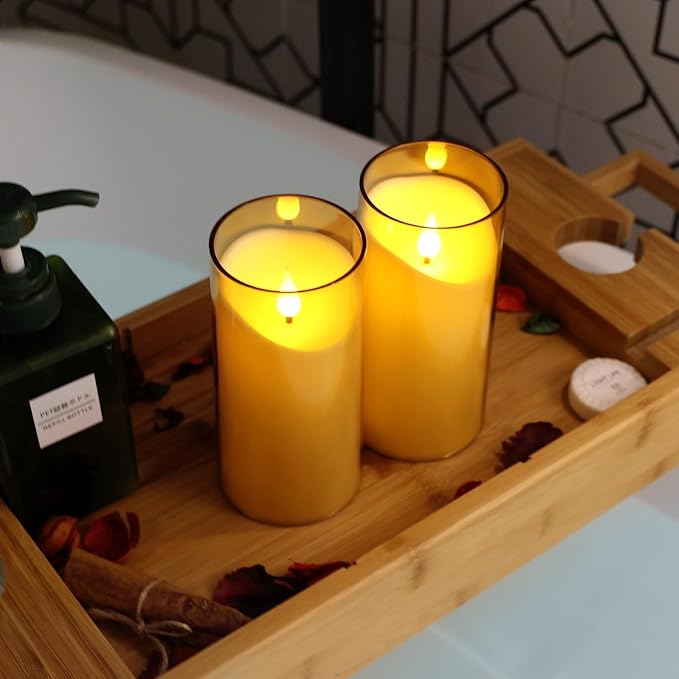 NURADA Flameless Candles with Remote Timer: 3D Wick Battery Operated Led Pillar - Image 3