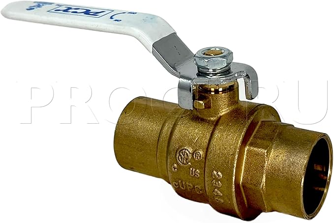 2-Pack 1-Inch Sweat Heavy Duty Brass Ball Valve, Full Port, 600 WOG, Certified - Image 2
