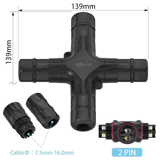 AOHUA M23 4 Way Junction Box Waterproof IP68 Outdoor Electrical Outlet Box - Image 3