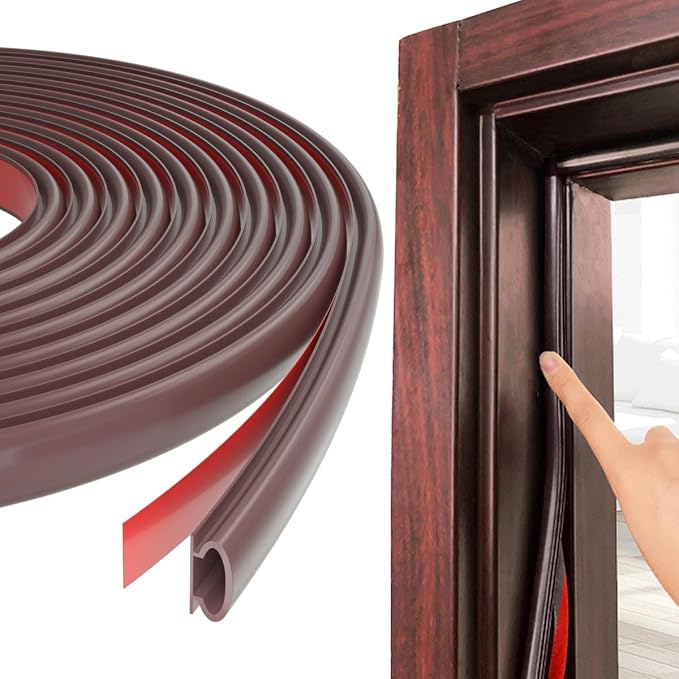 ESUFEIR 49ft D Shape Weather Stripping Seal Strip, Self-Adhesive Rubber by ESUFEIR
