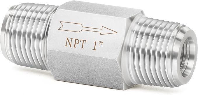 ChillWaves 304 Stainless Steel In-Line Siamese Check Valve 1" NPT Male Thread by VisittheCHILLWAVES