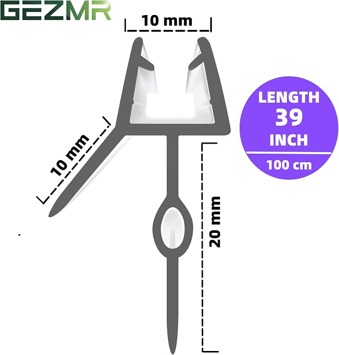 2-Pack Frameless Shower Door Bottom Seal Strip - Image 2