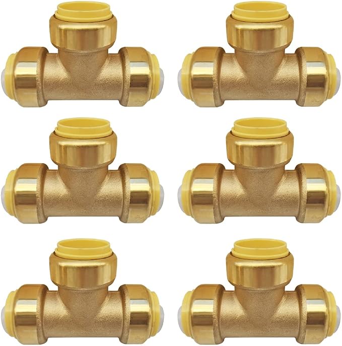 1" Pex Fitting Pex tee 6 Pcs Push Fit Plumbing Tee, Push-to-Connect Plumbing by HQMPC