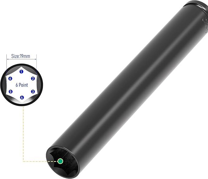 1/2" Drive Socket Set, 19mm Deep Impact Socket, Heat-Treated CR-V Steel - Image 3