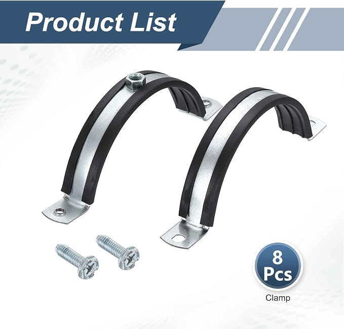HARFINGTON 8 Pcs Split Ring Pipe Hanger 4-5/16" Galvanized Steel Sheet Wall - Image 3