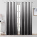 HOMEIDEAS Grey Gray Ombre 100% Blackout 52W x 84L 2 Panels | Gradient, Room by HOMEIDEAS