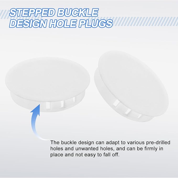 uxcell 10Pcs Plastic Hole Plugs, 50mm Flush Type Panel Plugs, Round Snap - Image 3