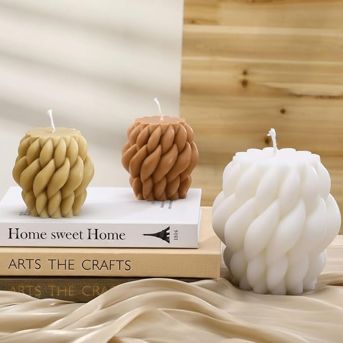 Conelist 9pcs Rustic Farmhouse Pillar Candles Set 3.1"-7.7" Handmade Neutral - Image 8