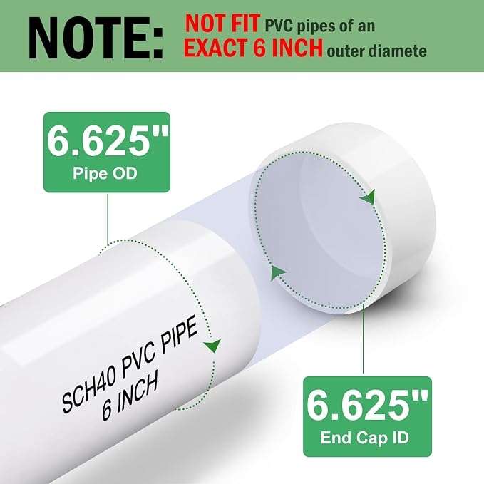 SCH40 PVC Cap 6 Inch - Image 2